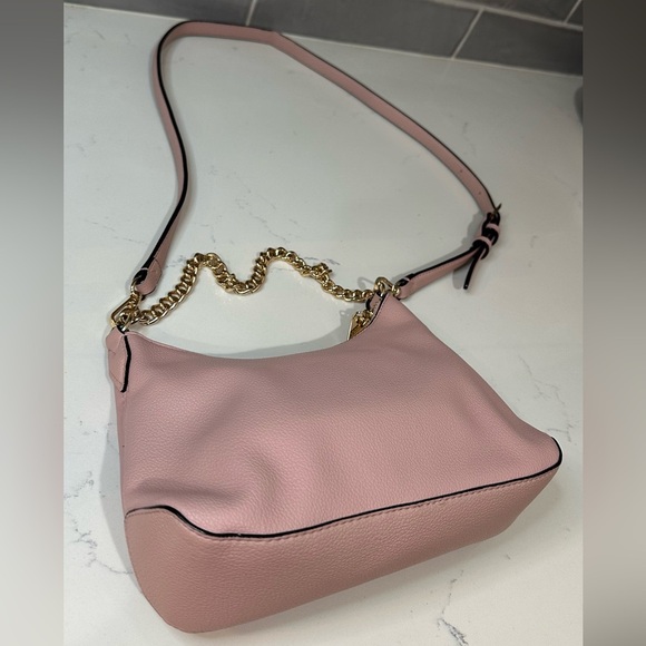 Victoria's Secret Rose Pink and Gold Shoulder Bag with Crescent Silhouette - Picture 4 of 15